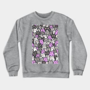 Cat Party - Gray Purple Crewneck Sweatshirt